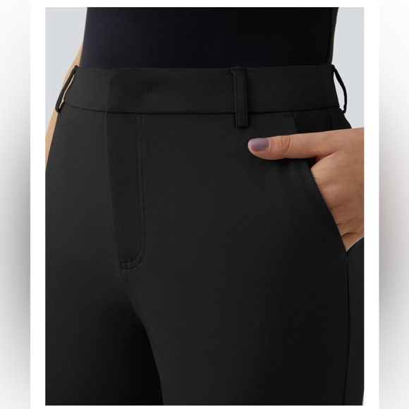 NWT Halara Flex™ Black Mid Rise Pocket Straight Leg Work Pants Womens Large - Picture 3 of 14